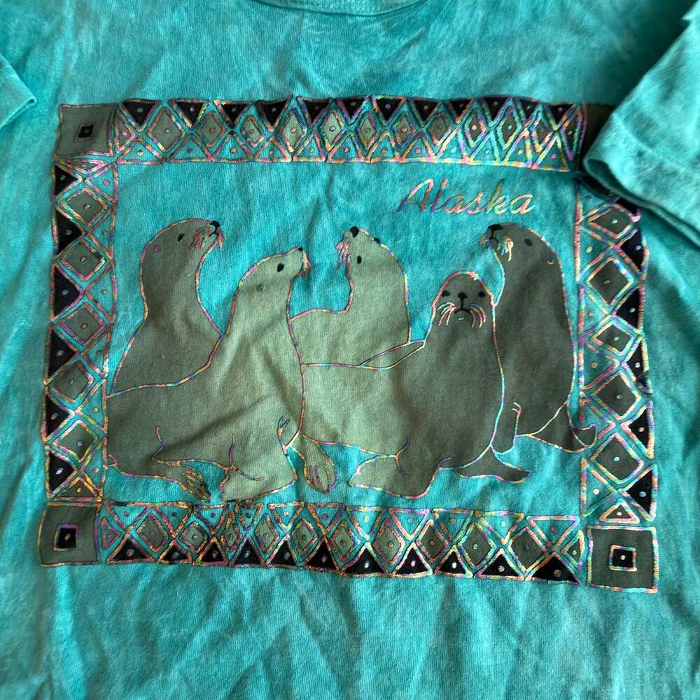 Vintage Guava Beach T Shirt Made in USA Alaska Large Graphic T Shirt Seals